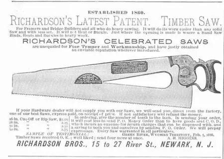 A advertisement for the new timberman 's saw.